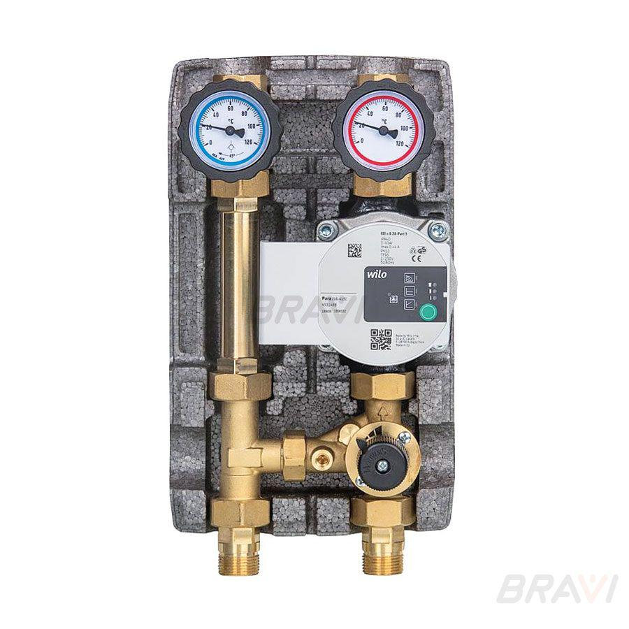 Смесительная насосная группа BRAVI DN20 с насосом Wilo Para 156 SC